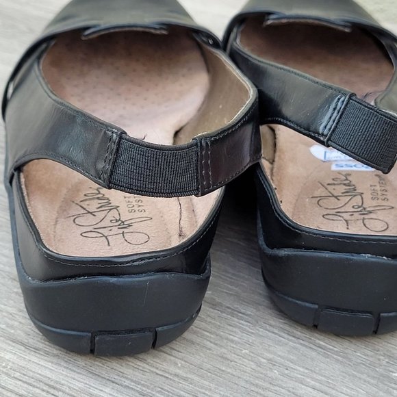 Life Stride Danilla Sling Black Faux Leather Flats Sz 7.5 - Picture 11 of 13